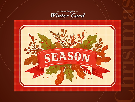 PSD 편집이미지 리본 잎 크리스마스 겨울 프레임 이벤트 사람없음 빨간색 디지털합성 레이아웃 편집소스 이미지편집 식물 계절 기념일 컬러 파일형식