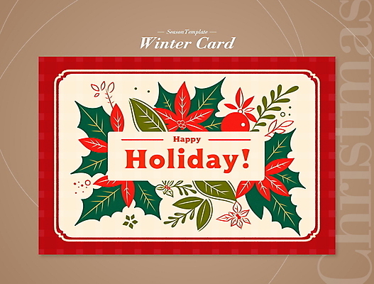 식물 편집이미지 계절 기념일 꽃 컬러 파일형식 사람없음 디지털합성 편집소스 겨울 포인세티아 휴일 프레임 레이아웃 빨간색 초록색 PSD 이미지편집 잎 크리스마스