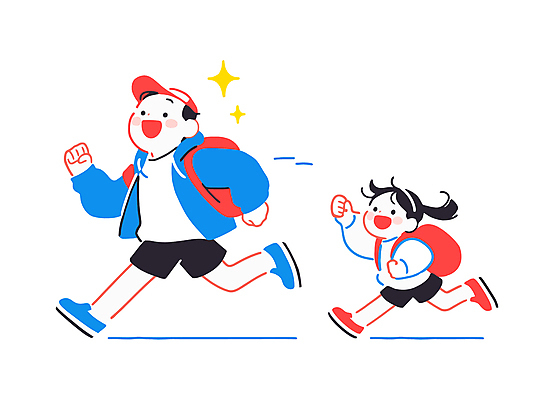 전신 모자 여자 남자 어린이 인물캐릭터 일러스트 함께함 소녀 성인 두명 달리기 백팩 부녀 일러캐릭터 AI파일 캐릭터 잡화 딸 컨셉 가방 가족 모션 사람 아빠 파일형식 벡터