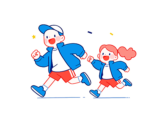 전신 모자 여자 남자 어린이 인물캐릭터 일러스트 함께함 소녀 성인 두명 달리기 부녀 일러캐릭터 AI파일 캐릭터 잡화 딸 컨셉 가족 모션 사람 아빠 파일형식 벡터