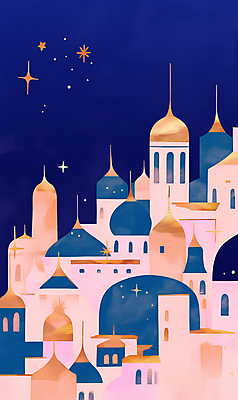 PSD 일러스트 동화 사람없음 건물 판타지 보라색 금색 성 신비 마법 국내일러스트 건축물 컬러 컨셉 상상 파일형식