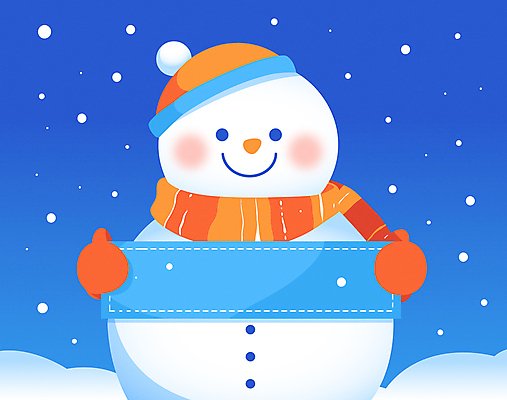 캐릭터 배너 장갑 겨울 일러스트 눈사람 털모자 미소 들기 사람없음 파란색 귀여움 목도리 눈 카피스페이스 국내일러스트 일러캐릭터 AI파일 자연요소 모자_잡화 잡화 계절 컬러 컨셉 모션 날씨 표정 공백 파일형식 벡터