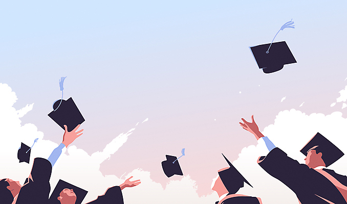 구름 학생 행복 일러스트 학사모 졸업 하늘 새출발 졸업생 여러명 상반신 성인 파란색 졸업가운 던지기 대학교 그라데이션 성인만 국내일러스트 AI파일 자연요소 모자_잡화 교육 감정 컬러 다수 학교 모션 새로움 사람 가운 출발 파일형식 벡터