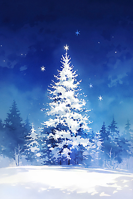 JPG 나무 설경 겨울 야경 일러스트 밤하늘 사람없음 파란색 빛 반짝임 고요 흰색 눈 숲 눈덮임 국내일러스트 AI일러스트 AI콘텐츠 자연요소 식물 계절 컬러 컨셉 모션 하늘 날씨 풍경 야간 파일형식 풍경_경치