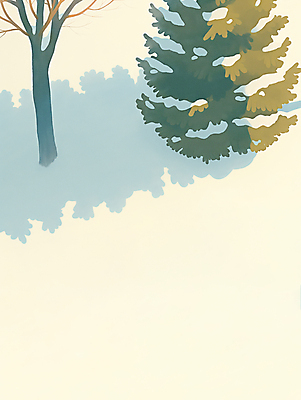 JPG 나무 일러스트 자연 그림자 사람없음 고요 눈 침엽수 쌓인눈 겨울풍경 눈덮임 국내일러스트 AI일러스트 AI콘텐츠 자연요소 식물 컨셉 겨울 날씨 풍경 생태계 파일형식