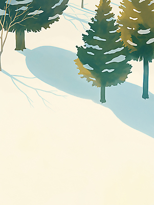 JPG 나무 일러스트 자연 그림자 사람없음 고요 눈 숲 침엽수 쌓인눈 겨울풍경 눈덮임 국내일러스트 AI일러스트 AI콘텐츠 자연요소 식물 컨셉 겨울 날씨 풍경 생태계 파일형식
