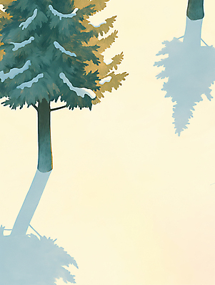 JPG 나무 일러스트 자연 그림자 사람없음 고요 눈 숲 침엽수 쌓인눈 겨울풍경 눈덮임 국내일러스트 AI일러스트 AI콘텐츠 자연요소 식물 컨셉 겨울 날씨 풍경 생태계 파일형식