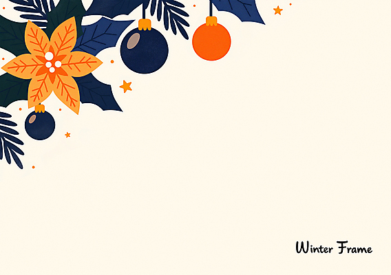 PSD 별 잎 크리스마스장식 크리스마스 겨울 일러스트 프레임 사람없음 장식 포인세티아 오너먼트 카피스페이스 국내일러스트 자연요소 식물 계절 기념일 꽃 공백 파일형식