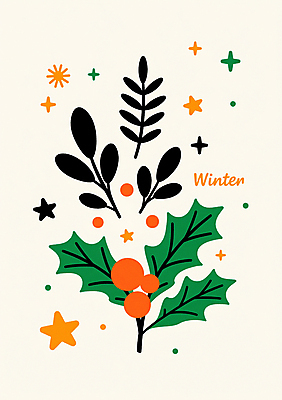 PSD 꽃 별 잎 크리스마스장식 크리스마스 겨울 일러스트 프레임 사람없음 초록색 포인세티아 국내일러스트 자연요소 식물 계절 기념일 컬러 파일형식