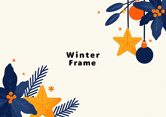 PSD 별 잎 크리스마스장식 크리스마스 겨울 일러스트 프레임 사람없음 장식 포인세티아 오너먼트 카피스페이스 국내일러스트 자연요소 식물 계절 기념일 꽃 공백 파일형식