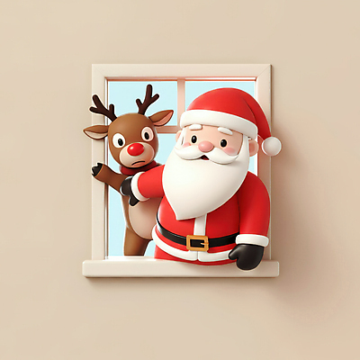 JPG 전신 편집이미지 노년 남자 행복 크리스마스 산타모자 창문 수염 3D캐릭터 한명 산타클로스 루돌프 입장 노인남자한명만 편집3D AI컴퓨터그래픽 AI콘텐츠 캐릭터 모자_잡화 1 기념일 감정 사슴 사람 성인 3D 남자한명만 노인남자만 파일형식