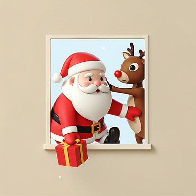 JPG 전신 편집이미지 노년 남자 행복 크리스마스 산타모자 창문 수염 3D캐릭터 선물 한명 들기 선물상자 산타클로스 루돌프 입장 주기 노인남자한명만 편집3D AI컴퓨터그래픽 AI콘텐츠 캐릭터 모자_잡화 1 기념일 감정 모션 사슴 사람 성인 상자 3D 남자한명만 노인남자만 파일형식