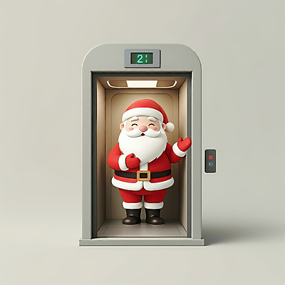 JPG 전신 편집이미지 노년 남자 행복 크리스마스 산타모자 수염 3D캐릭터 한명 산타클로스 손들기 오픈 엘리베이터 노인남자한명만 편집3D AI컴퓨터그래픽 AI콘텐츠 캐릭터 모자_잡화 1 기념일 감정 모션 사람 성인 3D 남자한명만 노인남자만 파일형식