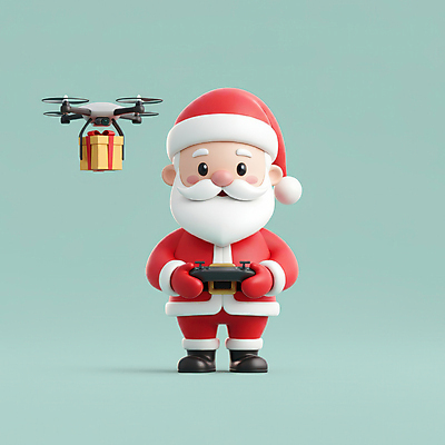 JPG 전신 편집이미지 노년 남자 행복 크리스마스 산타모자 수염 3D캐릭터 선물 한명 들기 선물상자 산타클로스 리모컨 배송 드론 노인남자한명만 편집3D AI컴퓨터그래픽 AI콘텐츠 캐릭터 모자_잡화 1 기념일 감정 모션 사람 성인 상자 3D 남자한명만 노인남자만 파일형식