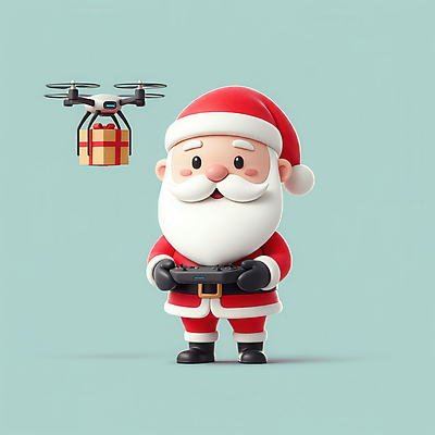 JPG 전신 편집이미지 노년 남자 행복 크리스마스 산타모자 수염 3D캐릭터 선물 한명 들기 선물상자 산타클로스 리모컨 배송 드론 노인남자한명만 편집3D AI컴퓨터그래픽 AI콘텐츠 캐릭터 모자_잡화 1 기념일 감정 모션 사람 성인 상자 3D 남자한명만 노인남자만 파일형식