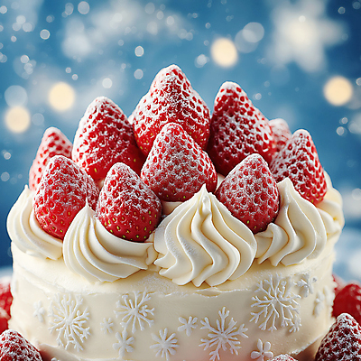 JPG 편집이미지 크리스마스 겨울 딸기 디저트 눈꽃 사람없음 장식 파란색 케이크 축제 눈 생크림 딸기케이크 슈가파우더 크랜베리 편집실사 AI컴퓨터그래픽 AI콘텐츠 자연요소 계절 기념일 열매 음식 컬러 과일 날씨 눈_날씨 크림 CG 파일형식