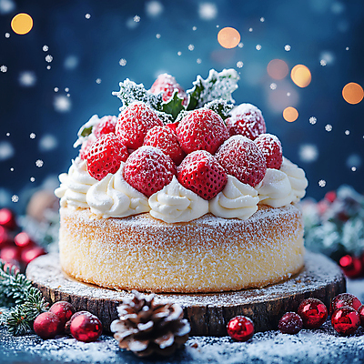 JPG 편집이미지 크리스마스 겨울 딸기 디저트 눈꽃 사람없음 장식 파란색 케이크 눈 딸기케이크 슈가파우더 크랜베리 편집실사 AI컴퓨터그래픽 AI콘텐츠 자연요소 계절 기념일 열매 음식 컬러 과일 날씨 눈_날씨 CG 파일형식