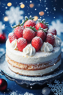 JPG 편집이미지 크리스마스 겨울 딸기 디저트 눈꽃 사람없음 장식 파란색 케이크 축제 눈 크림 딸기케이크 슈가파우더 편집실사 AI컴퓨터그래픽 AI콘텐츠 자연요소 계절 기념일 음식 컬러 과일 날씨 눈_날씨 CG 파일형식