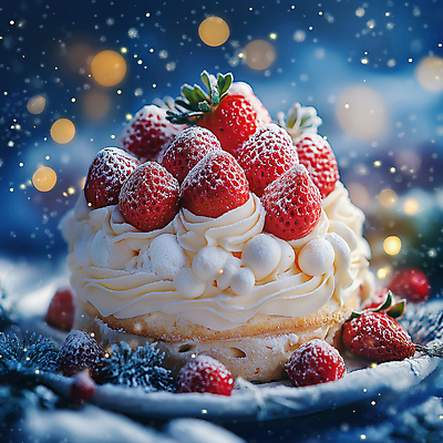 JPG 편집이미지 크리스마스 겨울 딸기 디저트 눈꽃 사람없음 장식 파란색 케이크 축제 눈 생크림 딸기케이크 슈가파우더 편집실사 AI컴퓨터그래픽 AI콘텐츠 자연요소 계절 기념일 음식 컬러 과일 날씨 눈_날씨 크림 CG 파일형식