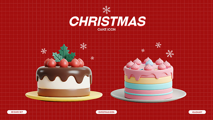 PSD 아이콘 크리스마스 겨울 선물 사람없음 장식 빨간색 3D아이콘 귀여움 초콜릿 눈송이 크림 초코케이크 엘리먼트 크리스마스케이크 호랑가시나무열매 편집3D 계절 기념일 열매 컬러 컨셉 디저트 눈_날씨 3D 케이크 파일형식