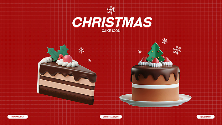 아이콘 계절 기념일 컬러 컨셉 크리스마스 과일 디저트 눈_날씨 3D 케이크 파일형식 딸기 크리스마스장식 크림 초코케이크 조각케이크 겨울 눈송이 초콜릿 귀여움 빨간색 PSD 사람없음 엘리먼트 3D아이콘 편집3D 크리스마스케이크