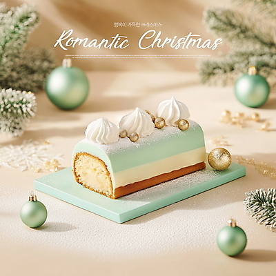 PSD 편집이미지 겨울 사람없음 고급 구슬 생크림 롤케이크 민트색 슈가파우더 크리스마스케이크 오너먼트 이미지편집 계절 컬러 컨셉 크리스마스장식 크리스마스 케이크 크림 파일형식