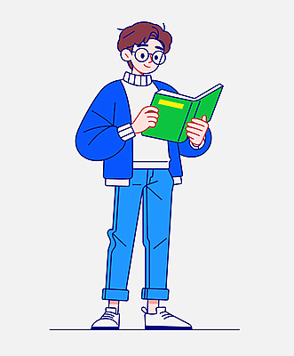 전신 남자 안경 일러스트 한명 서기 미소 들기 성인 책 파란색 독서 교양 읽기 성인남자한명만 안경낌 국내일러스트 AI파일 1 잡화 컬러 모션 표정 사람 남자한명만 성인남자만 파일형식 벡터