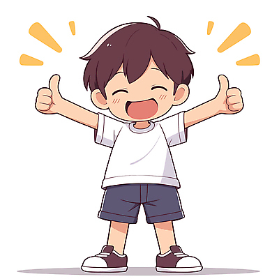 남자 어린이 일러스트 팔벌리기 한명 서기 미소 웃음 소년 손들기 기쁨 최고 따봉 긍정적 소년한명만 일러캐릭터 AI파일 캐릭터 1 감정 모션 표정 사람 남자한명만 소년만 파일형식 벡터