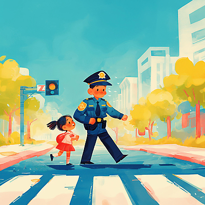 JPG 나무 여자 남자 어린이 일러스트 안내 미소 경비 소녀 성인 두명 건물 걷기 도시 도움 횡단보도 경찰 보호 신호등 교통안전 경찰복 경찰모자 손뻗기 길건너기 국내일러스트 AI일러스트 AI콘텐츠 식물 직업 모자_잡화 건축물 컨셉 유니폼 모션 표정 안전 사람 보행로 건너기 파일형식