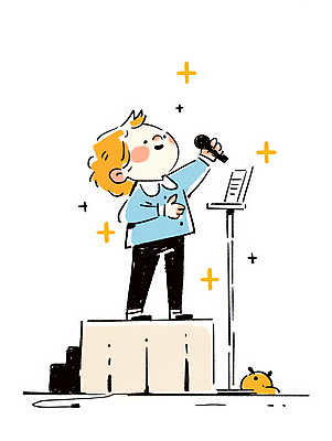 JPG 남자 어린이 일러스트 한명 서기 미소 들기 소년 무대 자신감 발표 강의 마이크 고개들기 소년한명만 국내일러스트 AI일러스트 AI콘텐츠 1 감정 음향기기 모션 표정 사람 남자한명만 소년만 파일형식