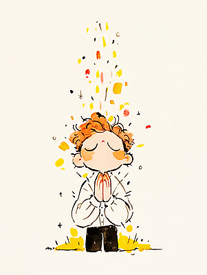 JPG 여자 어린이 일러스트 한명 소녀 빛 눈감음 올려보기 기도 손모으기 소녀한명만 국내일러스트 AI일러스트 AI콘텐츠 1 모션 사람 손짓 여자한명만 소녀만 파일형식