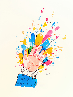 JPG 손 일러스트 한명 신체부위 컬러풀 기도 손뻗기 국내일러스트 AI일러스트 AI콘텐츠 1 컬러 모션 사람 파일형식