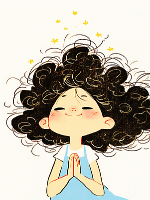 JPG 여자 어린이 일러스트 한명 미소 소녀 눈감음 올려보기 기도 손모으기 소녀한명만 국내일러스트 AI일러스트 AI콘텐츠 1 모션 표정 사람 손짓 여자한명만 소녀만 파일형식