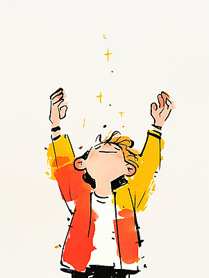 JPG 남자 어린이 일러스트 한명 미소 소년 빛 눈감음 올려보기 기도 손뻗기 소년한명만 국내일러스트 AI일러스트 AI콘텐츠 1 모션 표정 사람 남자한명만 소년만 파일형식