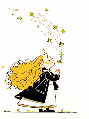 JPG 전신 구름 여자 어린이 잎 일러스트 한명 서기 소녀 눈감음 올려보기 기도 손모으기 소녀한명만 국내일러스트 AI일러스트 AI콘텐츠 자연요소 식물 1 모션 사람 손짓 여자한명만 소녀만 파일형식