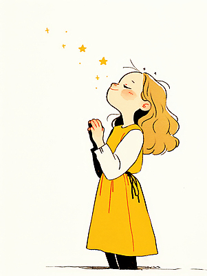 JPG 여자 어린이 일러스트 한명 미소 소녀 눈감음 올려보기 기도 손모으기 소녀한명만 국내일러스트 AI일러스트 AI콘텐츠 1 모션 표정 사람 손짓 여자한명만 소녀만 파일형식