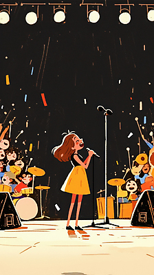 JPG 전신 여자 일러스트 노래 조명 한명 웃음 들기 성인 스피커 공연 기쁨 가수 무대 군중 공연장 마이크 드럼 성인여자한명만 국내일러스트 AI일러스트 AI콘텐츠 1 감정 음악 음향기기 모션 타악기 표정 사람 이벤트 음악가 극장 여자한명만 성인여자만 파일형식