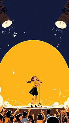 JPG 전신 여자 남자 일러스트 노래 조명 서기 여러명 성인 눈감음 공연 가수 무대 잡기 군중 공연장 마이크 스포트라이트 활기 성인만 국내일러스트 AI일러스트 AI콘텐츠 음악 음향기기 다수 컨셉 모션 사람 이벤트 음악가 극장 파일형식