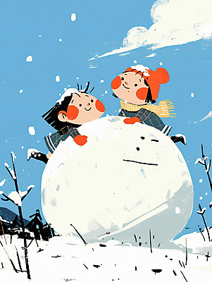 JPG 전신 구름 여자 행복 어린이 겨울 일러스트 하늘 털모자 미소 소녀 야외 두명 파란색 친구 목도리 나뭇가지 눈 추억 즐거움 털장갑 눈뭉치 눈사람만들기 쌓인눈 눈내림 소녀만 국내일러스트 AI일러스트 AI콘텐츠 자연요소 나무 모자_잡화 잡화 계절 감정 컬러 장갑 컨셉 관계 눈사람 날씨 눈_날씨 표정 사람 만들기 여자만 어린이만 파일형식