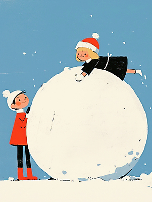 JPG 전신 응시 여자 남자 행복 어린이 겨울 일러스트 털모자 미소 소녀 소년 야외 두명 파란색 친구 눈 추억 승차 즐거움 털장갑 눈뭉치 눈사람만들기 쌓인눈 눈내림 어린이만 국내일러스트 AI일러스트 AI콘텐츠 자연요소 모자_잡화 시선 계절 감정 컬러 장갑 컨셉 관계 모션 눈사람 날씨 눈_날씨 표정 사람 만들기 파일형식