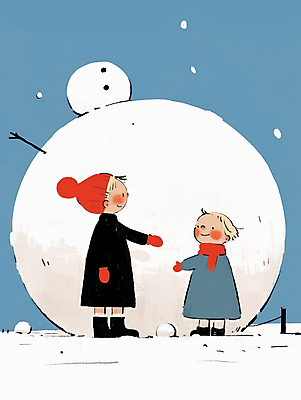 JPG 여자 행복 어린이 겨울 일러스트 눈사람 털모자 미소 소녀 야외 두명 파란색 마주보기 목도리 눈 추억 즐거움 자매 털장갑 손뻗기 눈사람만들기 쌓인눈 눈내림 소녀만 국내일러스트 AI일러스트 AI콘텐츠 자연요소 모자_잡화 잡화 계절 감정 컬러 장갑 컨셉 가족 모션 날씨 눈_날씨 표정 사람 만들기 여자만 어린이만 파일형식