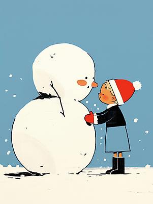 JPG 여자 행복 어린이 겨울 일러스트 눈사람 털모자 한명 미소 소녀 야외 파란색 눈 추억 즐거움 털장갑 눈사람만들기 쌓인눈 눈내림 소녀한명만 국내일러스트 AI일러스트 AI콘텐츠 자연요소 모자_잡화 1 계절 감정 컬러 장갑 컨셉 날씨 눈_날씨 표정 사람 만들기 여자한명만 소녀만 파일형식