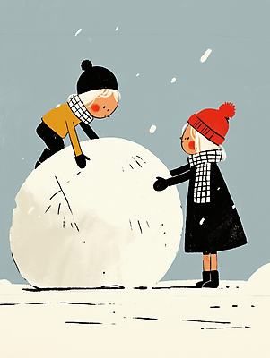 JPG 전신 응시 여자 남자 행복 어린이 겨울 일러스트 털모자 미소 소녀 소년 야외 두명 파란색 친구 목도리 만지기 눈 추억 승차 즐거움 털장갑 눈뭉치 눈사람만들기 쌓인눈 눈내림 어린이만 국내일러스트 AI일러스트 AI콘텐츠 자연요소 모자_잡화 시선 잡화 계절 감정 컬러 장갑 컨셉 관계 모션 눈사람 날씨 눈_날씨 표정 사람 만들기 파일형식