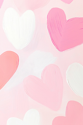 JPG 편집이미지 디자인 예술 분홍색 백그라운드 붓터치 사람없음 귀여움 물감 하트 질감 파스텔 카피스페이스 미니멀 편집실사 모양 컬러 컨셉 학용품 공백 미술도구 CG 파일형식