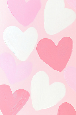 JPG 편집이미지 디자인 예술 분홍색 백그라운드 붓터치 사람없음 귀여움 물감 하트 질감 파스텔 카피스페이스 미니멀 편집실사 모양 컬러 컨셉 학용품 공백 미술도구 CG 파일형식