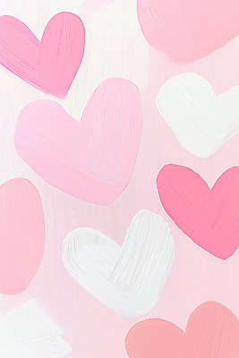 JPG 편집이미지 디자인 예술 분홍색 백그라운드 붓터치 사람없음 귀여움 물감 하트 질감 파스텔 카피스페이스 미니멀 편집실사 모양 컬러 컨셉 학용품 공백 미술도구 CG 파일형식