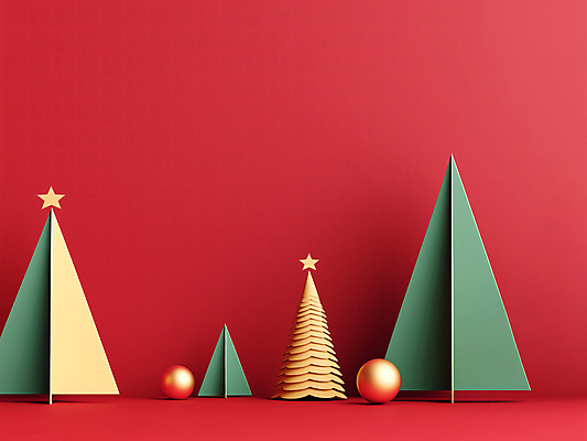 JPG 편집이미지 종이 크리스마스장식 크리스마스 사람없음 장식 빨간색 크리스마스트리 페이퍼아트 디지털합성 별장식 오너먼트 카피스페이스 편집소스 편집실사 AI포토 AI콘텐츠 기념일 별 컬러 공백 CG 파일형식