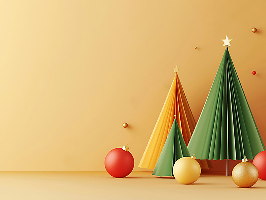 JPG 편집이미지 종이 크리스마스장식 크리스마스 사람없음 장식 크리스마스트리 노란색 페이퍼아트 디지털합성 별장식 오너먼트 카피스페이스 편집소스 편집실사 AI포토 AI콘텐츠 기념일 별 컬러 공백 CG 파일형식