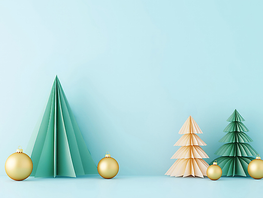 JPG 편집이미지 종이 하늘색 크리스마스장식 크리스마스 사람없음 장식 크리스마스트리 페이퍼아트 디지털합성 오너먼트 카피스페이스 편집소스 편집실사 AI포토 AI콘텐츠 기념일 파란색 공백 CG 파일형식
