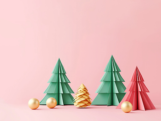 JPG 편집이미지 종이 분홍색 크리스마스장식 크리스마스 사람없음 장식 크리스마스트리 페이퍼아트 디지털합성 솔방울 오너먼트 카피스페이스 편집소스 편집실사 AI포토 AI콘텐츠 기념일 컬러 공백 CG 파일형식